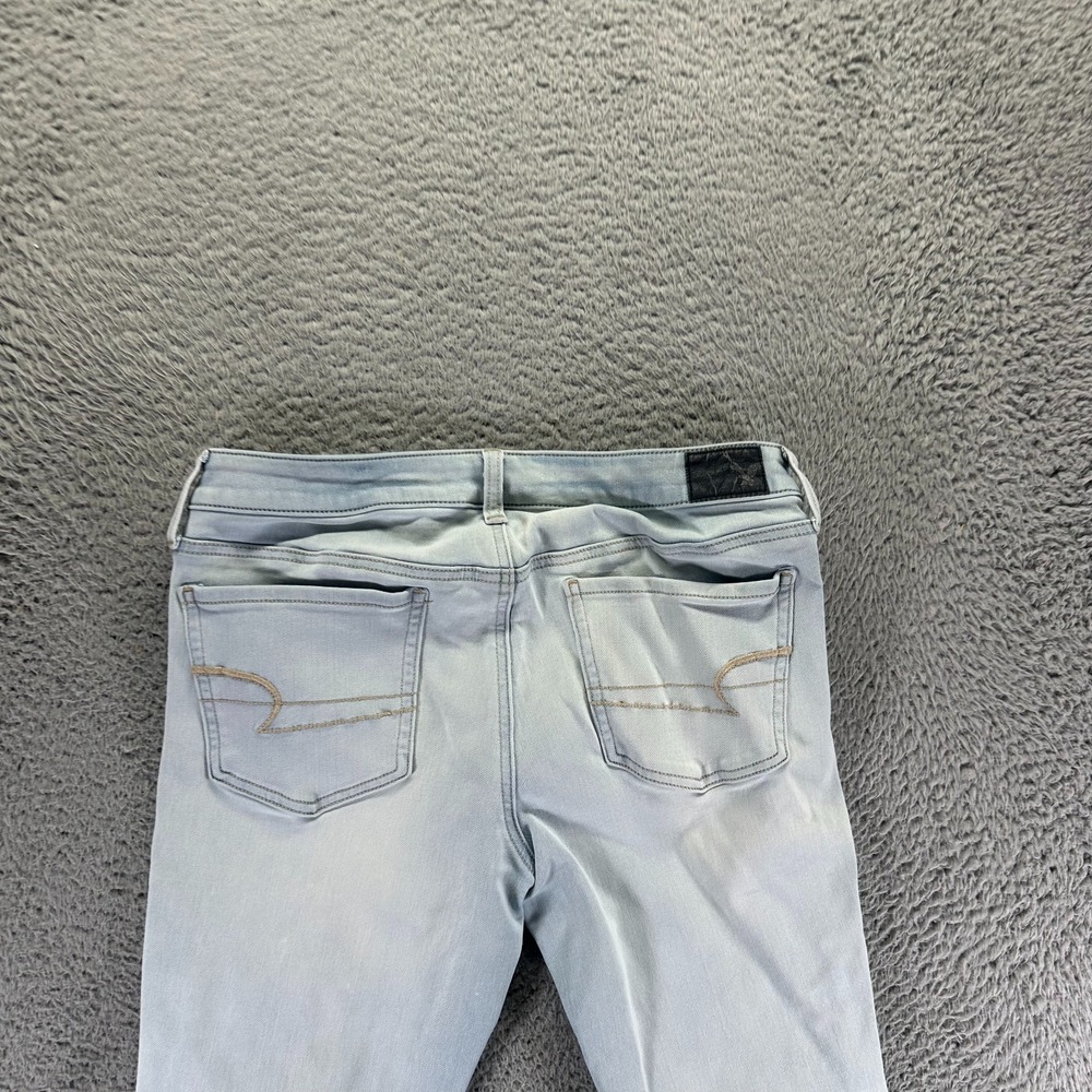 American Eagle Outfitters 360 Jeans Womens 12 Blue Denim Jegging Faded Stretch - Picture 6 of 12